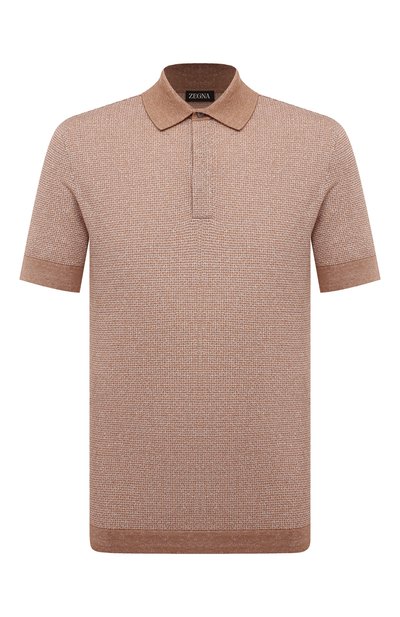 Поло из хлопка и льна ZEGNA, арт. UD372A7/D727, фото 1