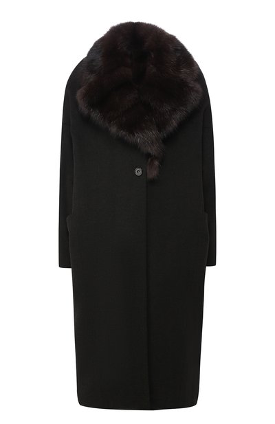 Шерстяное пальто с меховым воротником KITON, арт. D44615PK02406/LGUA, фото 1