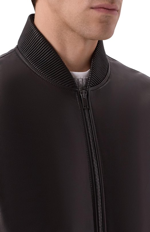 Кожаный бомбер MVST M25.1PM.0009/BIG SIZE/CREAM NAPA Чёрный  M25.1PM.0009/BIG SIZE/CREAM NAPA Фото 5