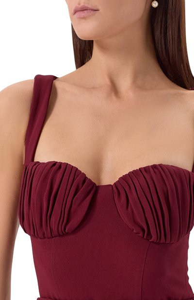 Платье ROWEN ROSE бордового цвета по цене 126500 руб., арт. DRS_RR389_V2/SABLE, фото 4 Платье ROWEN ROSE, арт. DRS_RR389_V2/SABLE, фото 4
