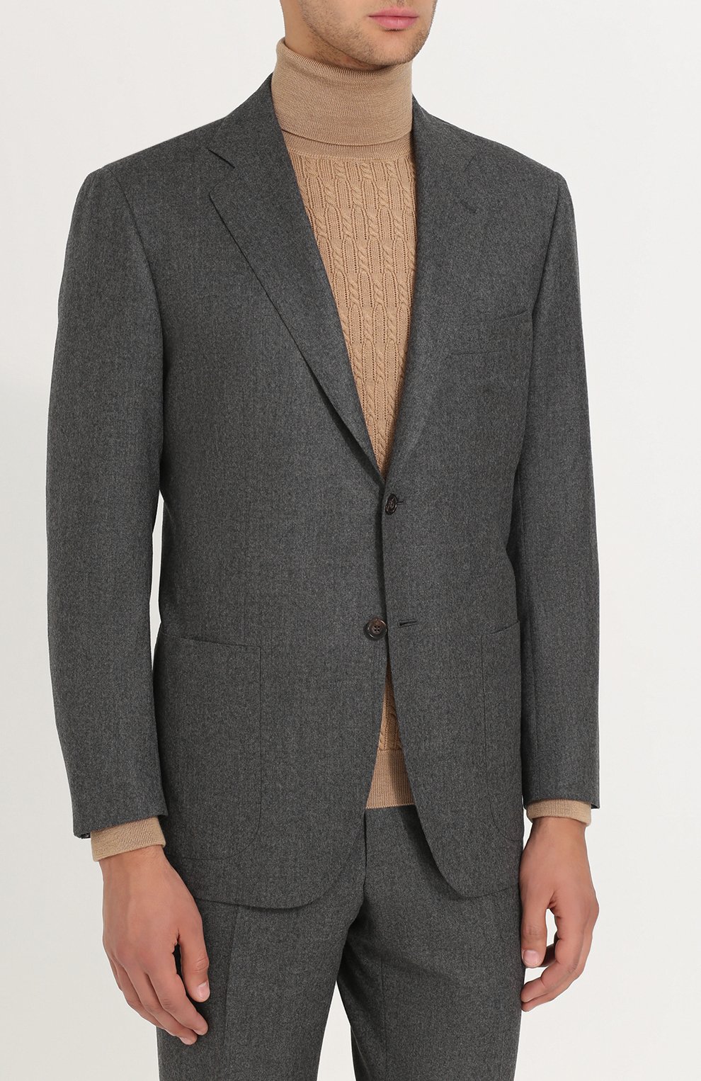 Кашемировый костюм с пиджаком на двух пуговицах KITON, арт. UA81K01P45, фото 2