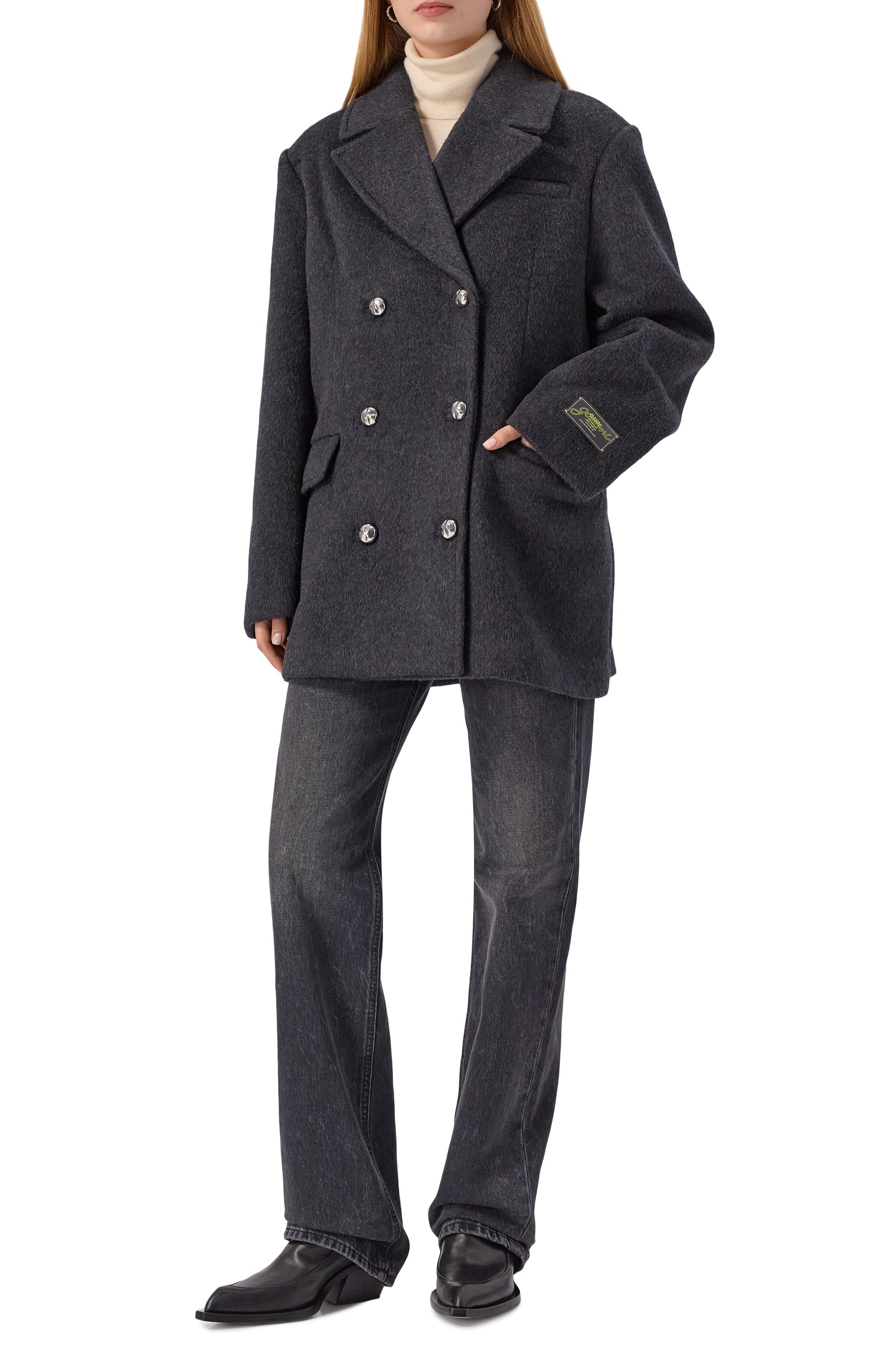 Шерстяное полупальто GANNI, арт. W0567, фото 2