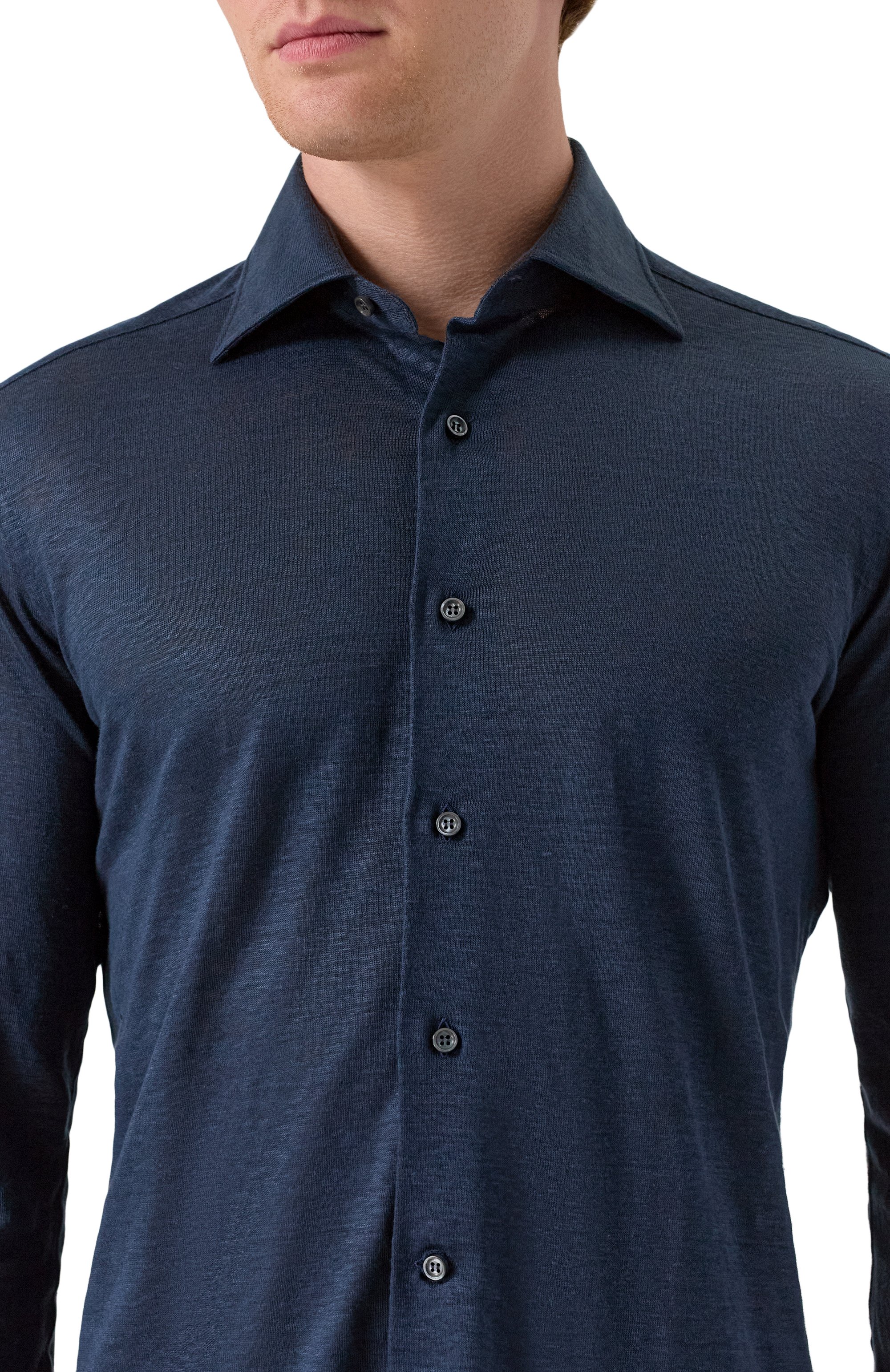 Льняная рубашка MVST, арт. SLIM/GABRIELLE/R0UND/800-JERSEY, фото 5