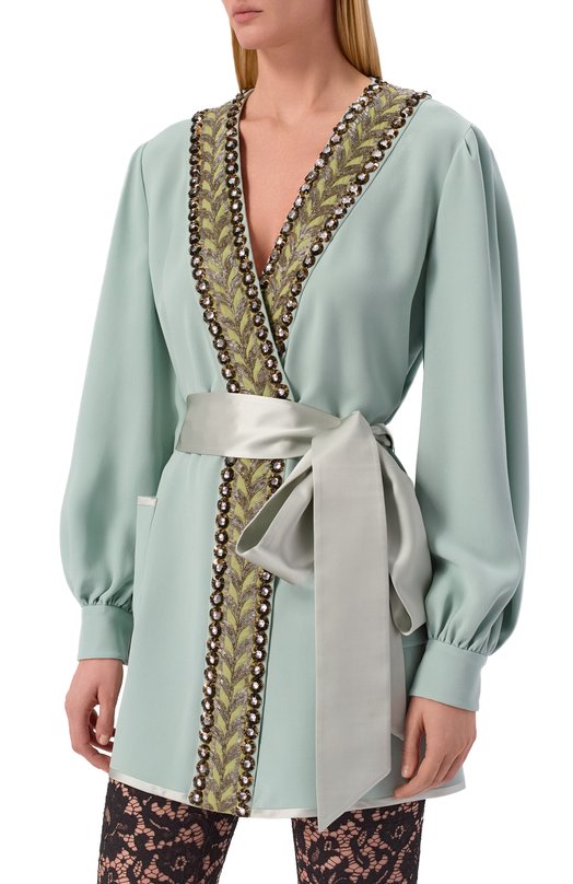 Шелковая блузка Valentino 8B3AB830/1MM Зелёный  8B3AB830/1MM Фото 3