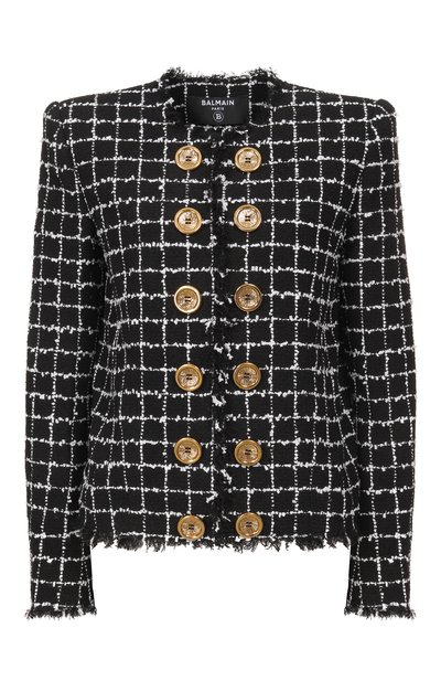 Женский твидовый жакет BALMAIN, арт. GF1SM509/XL62
