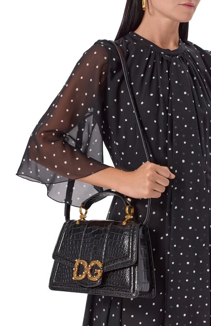 Женская сумка dg amore из кожи крокодила DOLCE & GABBANA, арт. BB6675/B2DF8/AMIS