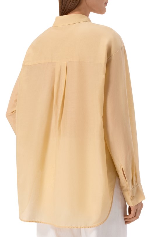 Рубашка из хлопка и шелка 12 STOREEZ 137690 Жёлтый  137690 Фото 4