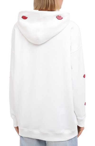 Хлопковое худи VALENTINO белого цвета по цене 180500 руб., арт. VB3MF08N64K, фото 4 Хлопковое худи VALENTINO, арт. VB3MF08N64K, фото 4