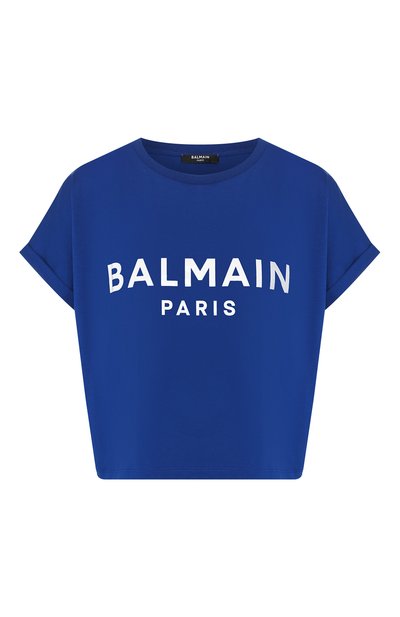 Женская хлопковая футболка BALMAIN, арт. TF01357/I416