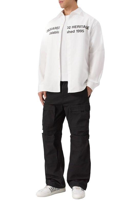 Хлопковая рубашка Dsquared2 S74DM0949/S36275 Белый  S74DM0949/S36275 Фото 2
