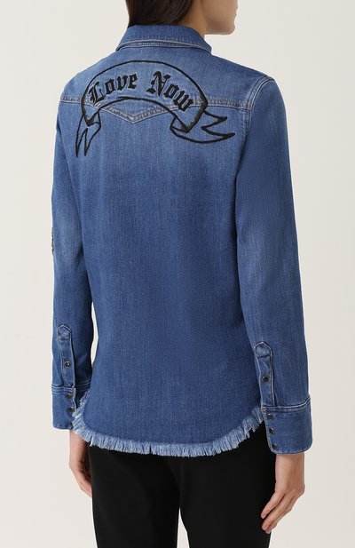 Джинсовая блуза с потертостями и вышивкой ZADIG AND VOLTAIRE, арт. WFCB0501F, фото 4