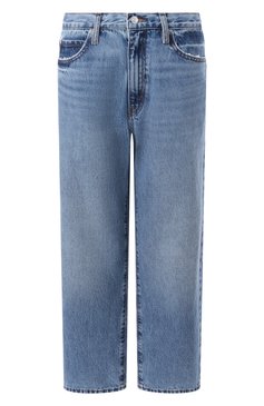 Женские джинсы FRAME DENIM синего цвета, арт. WP25DPA017 | Фото 1 (Материал внешний: Хлопок, Деним; Длина (брюки, джинсы): Стандартные; Силуэт Ж (брюки и джинсы): Прямые; Кросс-КТ: Деним; Стили: Кэжуэл; Детали: Делаве)