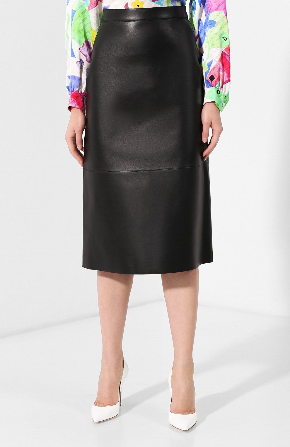 Кожаная юбка DSQUARED2 черного цвета по цене 158500 руб., арт. S75MA0676/SX9477, фото 3 Кожаная юбка DSQUARED2, арт. S75MA0676/SX9477, фото 3