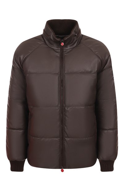 Мужская кожаный пуховик KITON, арт. UW2238V0416H21