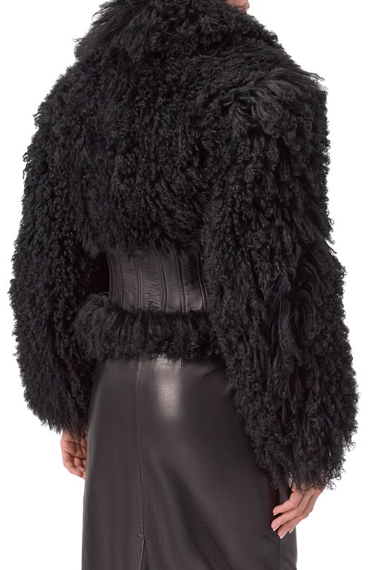 Шуба из овчины Blumarine 4L077A Чёрный  4L077A Фото 4
