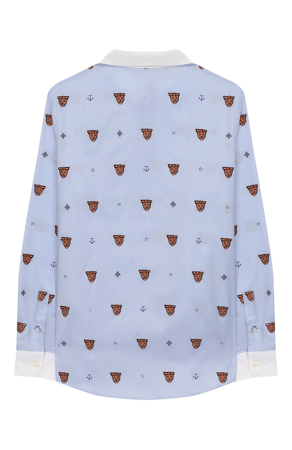 Хлопковая рубашка GUCCI голубого цвета по цене 42900 руб., арт. 574554/XWAFM, фото 2 Хлопковая рубашка GUCCI, арт. 574554/XWAFM, фото 2