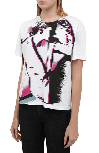 Хлопковая футболка EMPORIO ARMANI белого цвета по цене 18750 руб., арт. 6K2T7W/2J30Z, фото 3 Хлопковая футболка EMPORIO ARMANI, арт. 6K2T7W/2J30Z, фото 3
