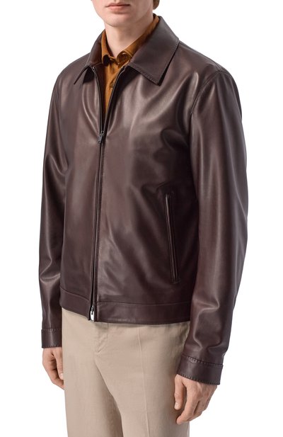 Кожаная куртка MVST темно-коричневого цвета по цене 405000 руб., арт. M26.2PM.L021/L011 NAPPA CREAM, фото 3 Кожаная куртка MVST, арт. M26.2PM.L021/L011 NAPPA CREAM, фото 3