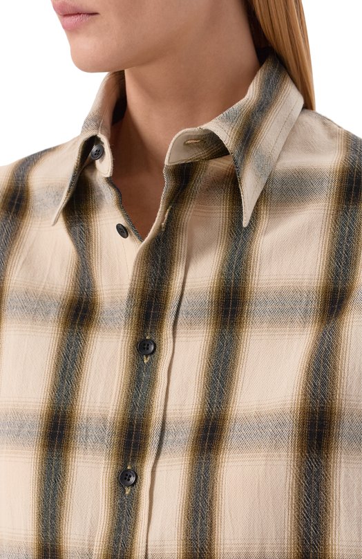 Хлопковая рубашка Petar Petrov S26TB14 Кремовый  S26TB14 Фото 5