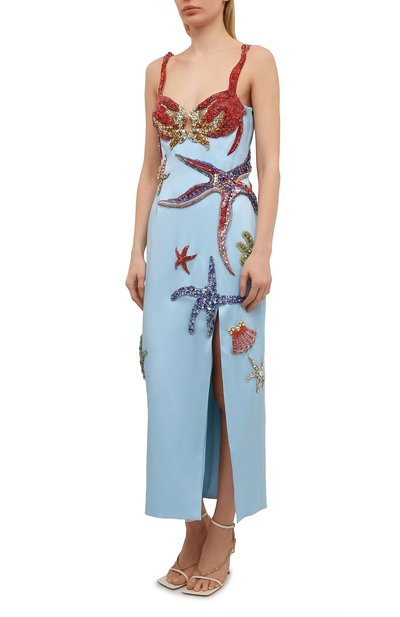 Платье VERSACE голубого цвета по цене 1875000 руб., арт. A89081/A224536, фото 3 Платье VERSACE, арт. A89081/A224536, фото 3