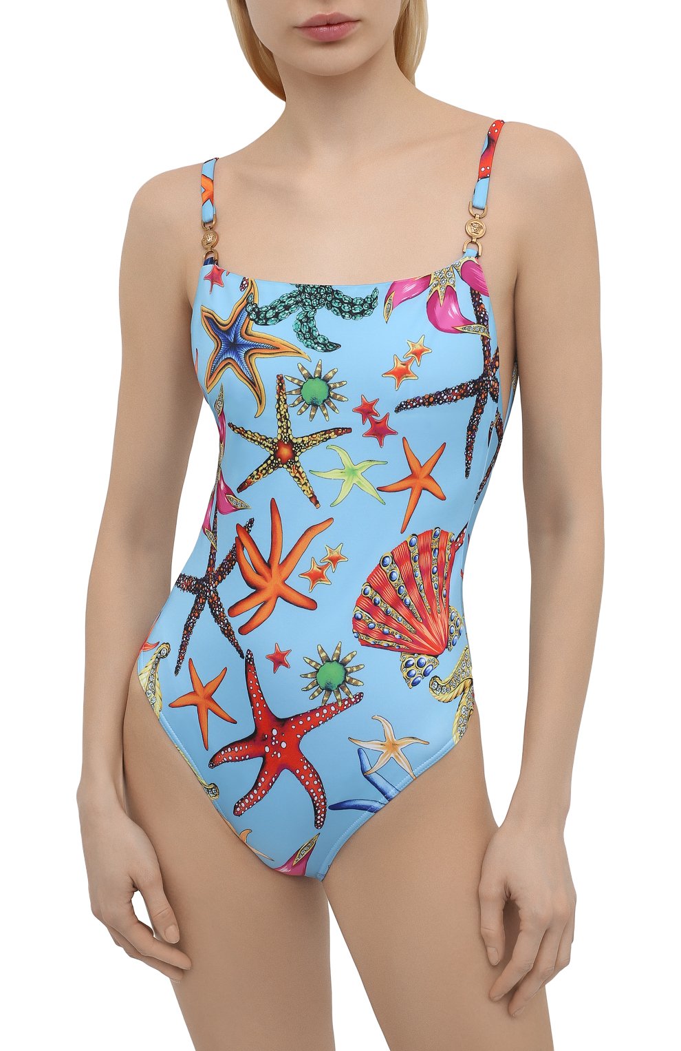 Слитный купальник VERSACE голубого цвета по цене 82000 руб., арт. ABD07030/1F01224, фото 2 Слитный купальник VERSACE, арт. ABD07030/1F01224, фото 2