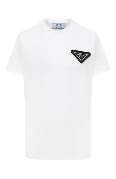 Женская хлопковая футболка PRADA, арт. 35838-1X58-F0009-161