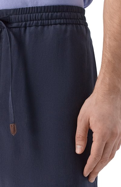 Брюки из лиоцелла CANALI темно-синего цвета по цене 62200 руб., арт. U97003/AE05574, фото 5 Брюки из лиоцелла CANALI, арт. U97003/AE05574, фото 5