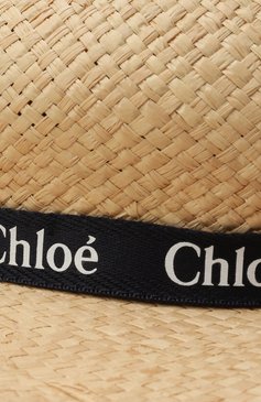 Детская шляпа CHLOÉ светло-бежевого цвета, арт. C20432 | Фото 3 (Нос: Не проставлено; Материал: Рафия)