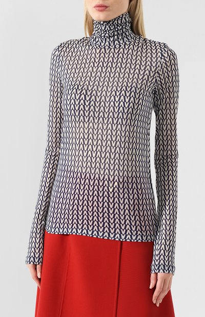 Водолазка из вискозы VALENTINO синего цвета по цене 59700 руб., арт. RB3MG00UGGP, фото 3 Водолазка из вискозы VALENTINO, арт. RB3MG00UGGP, фото 3