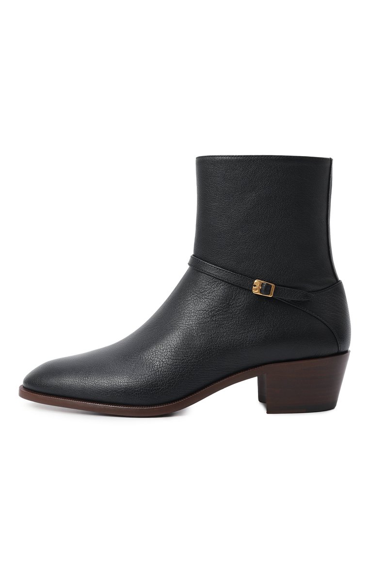 Мужские кожаные сапоги VALENTINO черного цвета, арт. 6Y2S0J27/DQX | Фото 4 (Подошва: Плоская; Драгоценные камни: Проставлено; Каблук высота: Высокий; Материал внешний: Натуральная кожа; Материал внутренний: Натуральная кожа; Материал сплава: Проставлено; Материал утеплителя: Без утеплителя; Мужское Кросс-КТ: Сапоги-обувь)