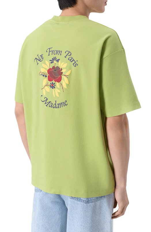 Хлопковая футболка Drole De Monsieur J-TS210-C0002-L0L Зелёный  J-TS210-C0002-L0L Фото 4