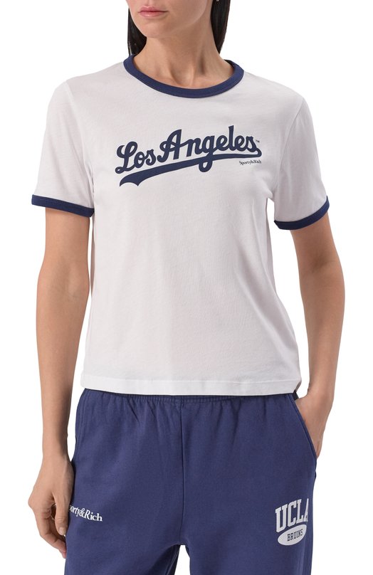 Хлопковая футболка Sporty & Rich x LA Dodgers Sporty and Rich T0073627667WH50 Белый  T0073627667WH50 Фото 3