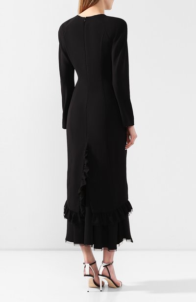Платье из вискозы ULYANA SERGEENKO черного цвета по цене 260000 руб., арт. ABM019FW19P (1291т19), фото 4 Платье из вискозы ULYANA SERGEENKO, арт. ABM019FW19P (1291т19), фото 4