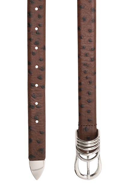 Кожаный ремень DEHANCHE коричневого цвета по цене 49950 руб., арт. H0LLYH0CK 0STRICH/EMB0SSED LEATHER, фото 3 Кожаный ремень DEHANCHE, арт. H0LLYH0CK 0STRICH/EMB0SSED LEATHER, фото 3