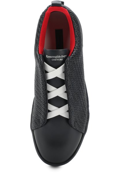 Кожаные кеды без шнуровки ZEGNA, арт. A4105X-PTA, фото 5