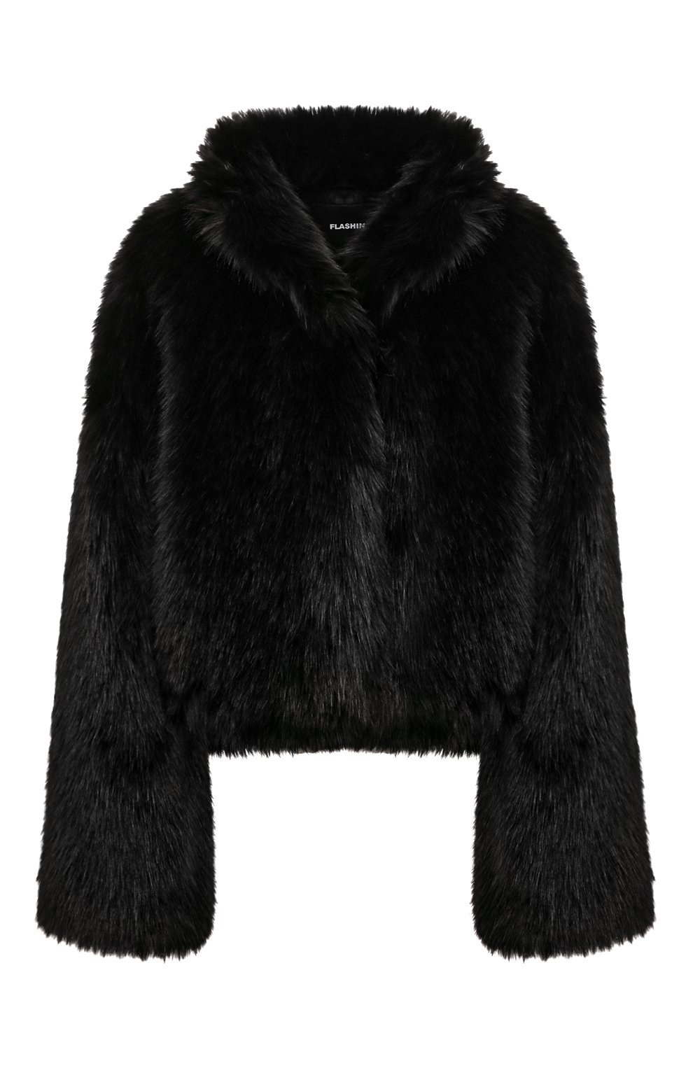 Шуба из экомеха FLASHIN черного цвета по цене 67510 руб., арт. FF25CFS, фото 1 Шуба из экомеха FLASHIN, арт. FF25CFS, фото 1
