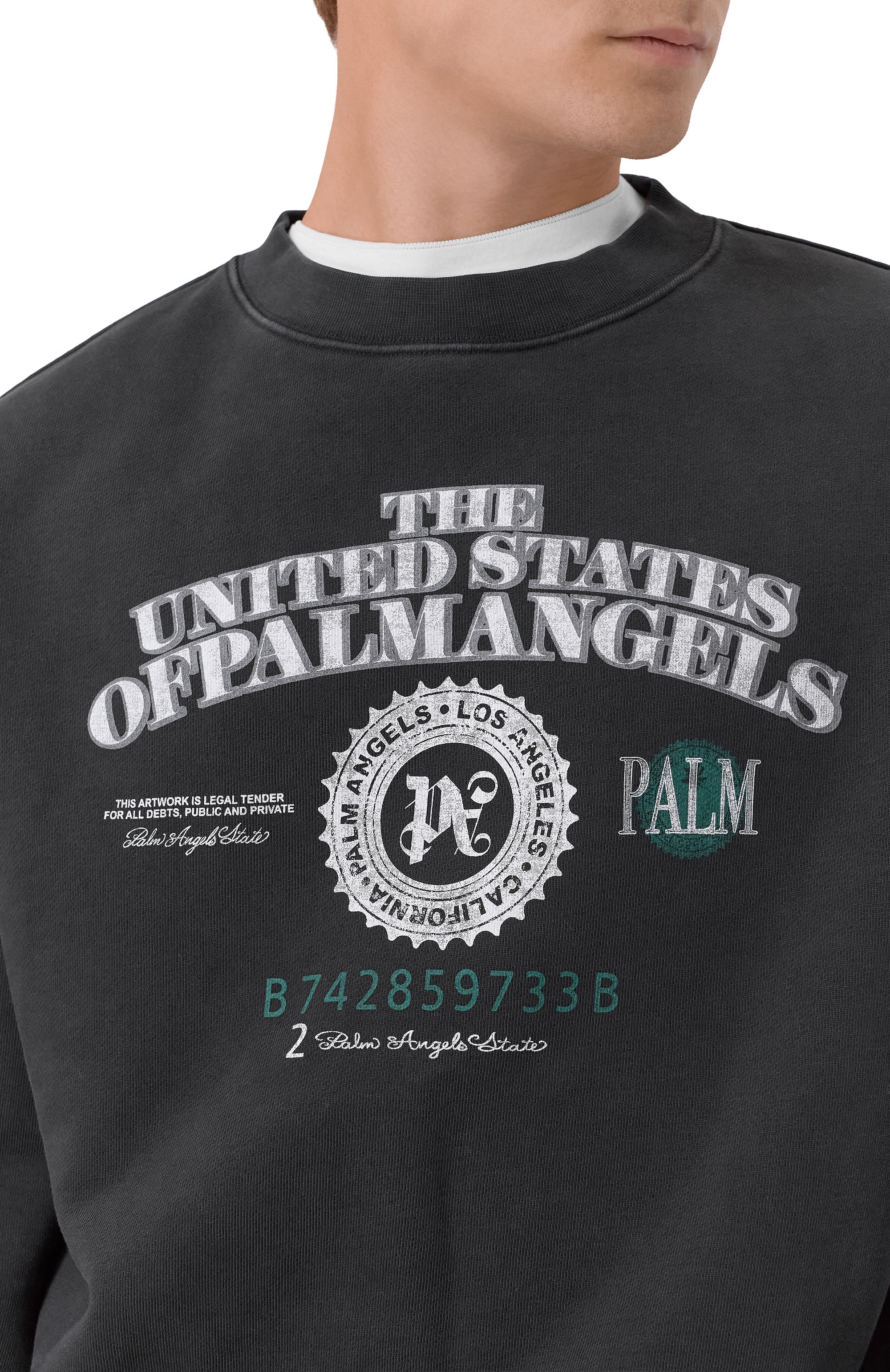 Хлопковый свитшот PALM ANGELS, арт. PMBA08JF25FLE002, фото 5