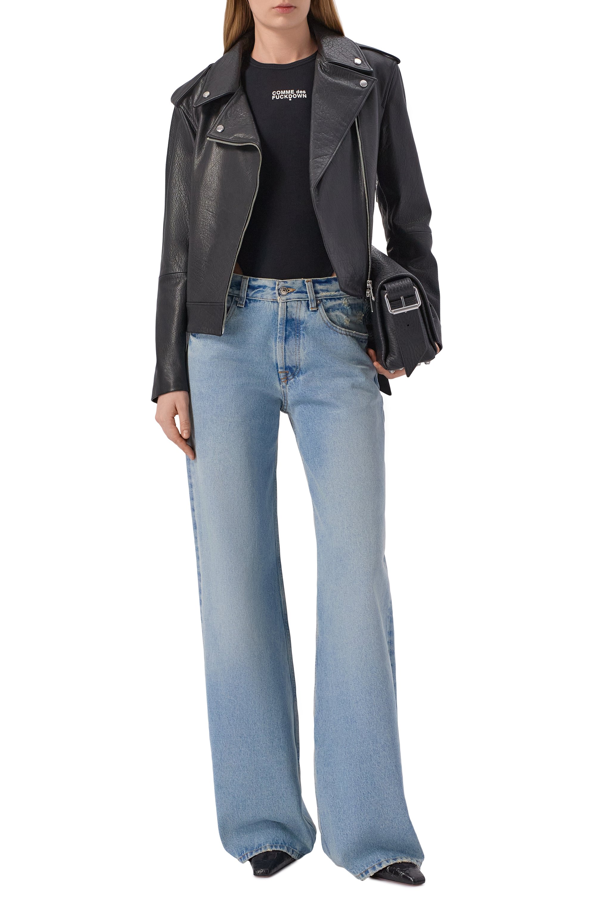 Хлопковое боди COMME DES FUCKDOWN черного цвета по цене 8410 руб., арт. CFABW01673, фото 2 Хлопковое боди COMME DES FUCKDOWN, арт. CFABW01673, фото 2