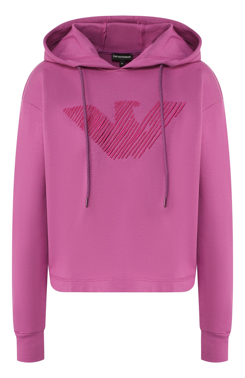 Хлопковый пуловер EMPORIO ARMANI фуксия цвета по цене 24600 руб., арт. 3G2M65/2J92Z, фото 1 Хлопковый пуловер EMPORIO ARMANI, арт. 3G2M65/2J92Z, фото 1