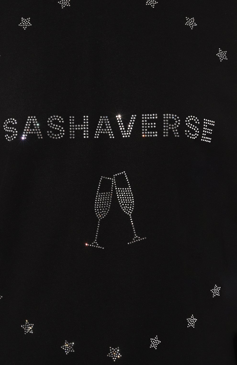 Хлопковое худи SASHAVERSE черного цвета по цене 27000 руб., арт. SW001S/NY/CO/900/NY24, фото 5 Хлопковое худи SASHAVERSE, арт. SW001S/NY/CO/900/NY24, фото 5