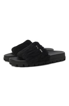 Шлепанцы из овчины MIU MIU, арт. 5XX522-2DNU-F0002, фото 1