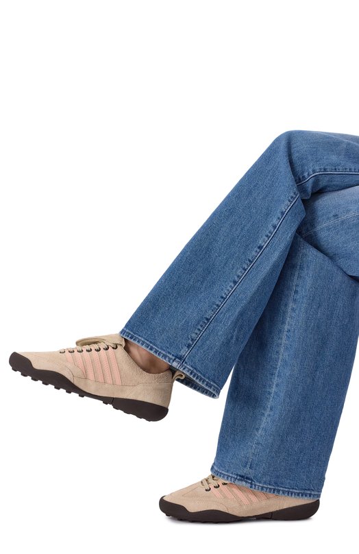 Замшевые кроссовки Soccer Dsquared2 SNW0304/I1602625 Бежевый  SNW0304/I1602625 Фото 2