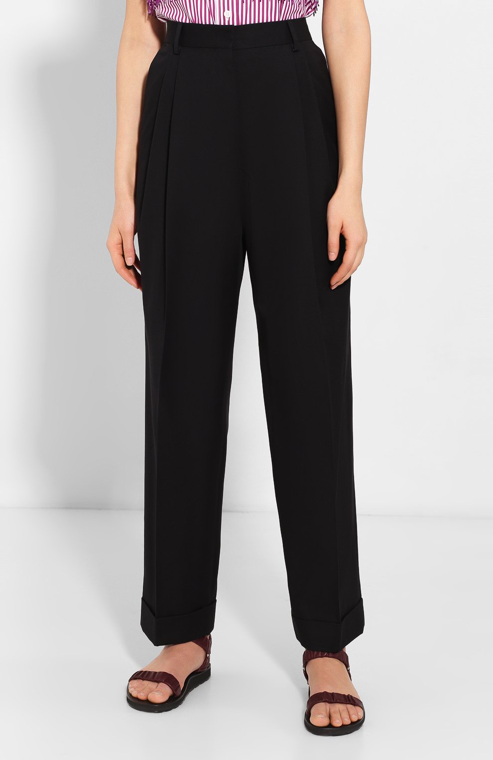 Брюки из смеси хлопка и шерсти DRIES VAN NOTEN черного цвета по цене 32850 руб., арт. 191-10920-7286, фото 3 Брюки из смеси хлопка и шерсти DRIES VAN NOTEN, арт. 191-10920-7286, фото 3
