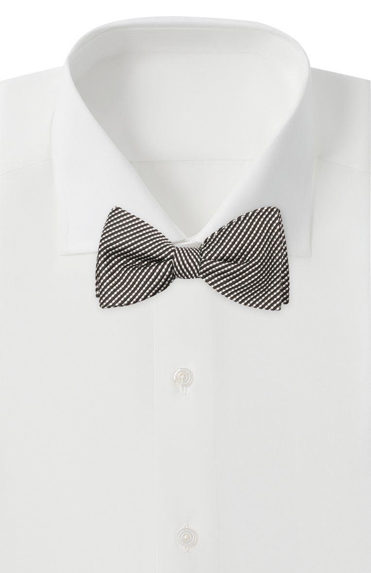 Мужской галстук-бабочка из шелка и хлопка LANVIN серого цвета, арт. 2133/B0W TIE | Фото 2 (Материал: Текстиль, Шелк; Нос: Не проставлено)