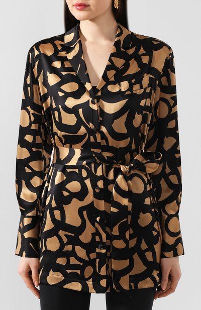 Шелковая блузка с поясом KITON, арт. D49348K09S74, фото 3