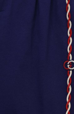 Детские хлопковые шорты GUCCI синего цвета, арт. 711598/XJEMD | Фото 3 (Материал внешний: Хлопок; Нос: Не проставлено)