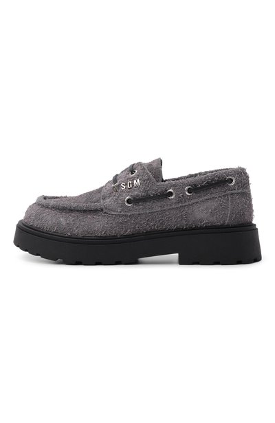 Замшевые лоферы MSGM KIDS серого цвета по цене 31500 руб., арт. 84016/VAR3, фото 2 Замшевые лоферы MSGM KIDS, арт. 84016/VAR3, фото 2