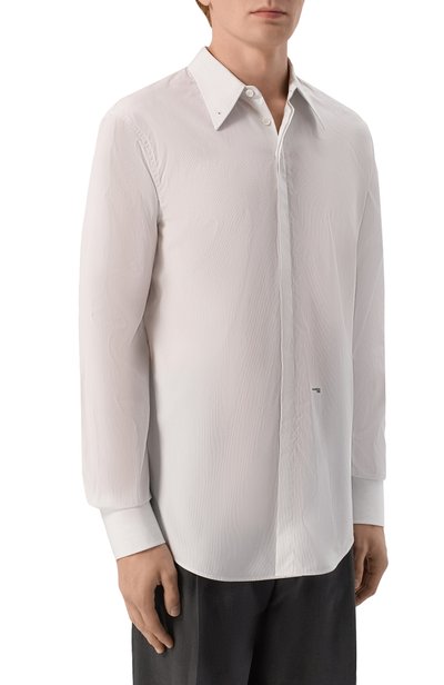 Хлопковая рубашка DSQUARED2 белого цвета по цене 69950 руб., арт. S74DM1053/D35520, фото 3 Хлопковая рубашка DSQUARED2, арт. S74DM1053/D35520, фото 3