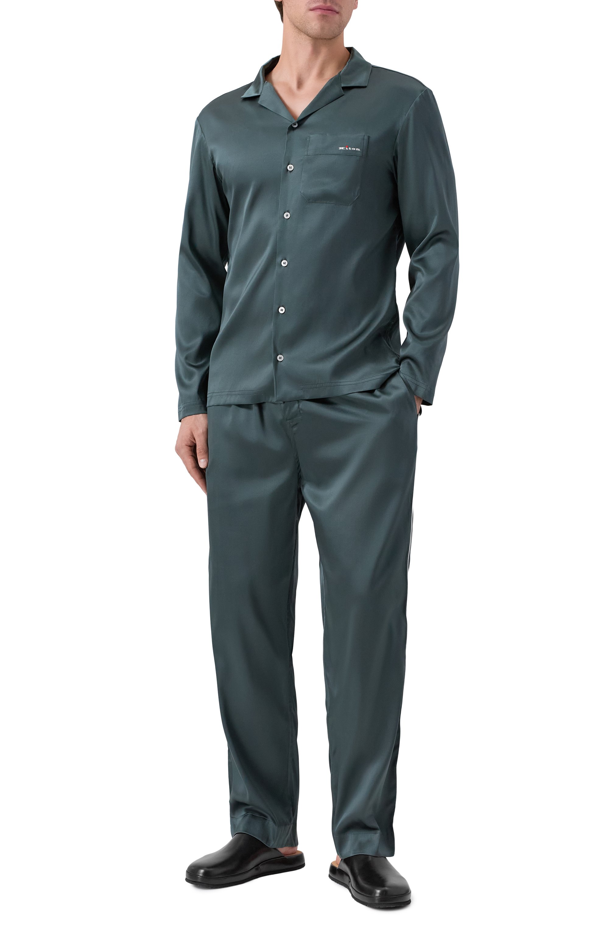 Шелковая сорочка KITON, арт. UNWM018K0245H05, фото 2