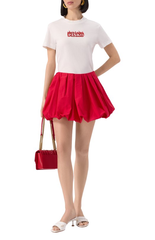 Хлопковая юбка Pinko 105183/A2LD Красный  105183/A2LD Фото 2